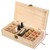 Деревянные эфирные масла коробки для хранения 25 отверстий натуральный деревянный деревянный лад без краски271W