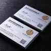 Craft Business Card Custom Printing Present Card Imitation Metal Special Paper Borped Sier 550GSM QR Code 200st