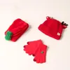 Foulards écharpe trois pièces chapeau ensemble gants mignon enfants velours bébé laine costume de noël bois