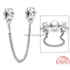 Charms The 100% 925 Sterling Sier Charm Series Bead Flash Stars And Moon Pendant Glass Security Chain Fit Pandora Bracelets Diy Jewe Dheao