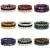 Brins de perles 3pcs / set Bracelets en pierre naturelle pour femmes hommes Mode 8MM Perles Bracelet Ensembles Rose Quartzs Améthystes Sodalite Hem2428