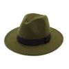 Gray Fedora Hats szerokie grzbiet panama jazz poczuł czapkę czapkę wełniane mężczyźni ubrania unisex kościelne fascynator Trilby296r