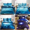 3D Galaxy Bedding Set Twin Queen 3st 4st Däcke Cover Sheet Pillow Cover Set Universe Ytter Space Temed Bed Linen Christmas Gif2565