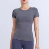 Active Shirts Gym Top Femmes Yoga Wear Sport Compression Shirt T-shirt d'entraînement compressé pour Fitness Pilates Tops Bleu Rashguard Gris