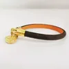 Charm Leather Fashion Lock Classic Designer Bracelet Flat Brown Brand Metal for Men and Women Lovers Bijoux Beau cadeau