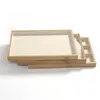 Jewelry Pouches Stackable Bamboo Velvet Display Tray Grid Bangle Neckalce Organizer Jewellery Ring Store Storage Exhibit