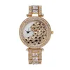 luxury designer jewelry women diamond leopard watch Gold Bracelet Wristwatches Luxury watch nice casual new female clock289F