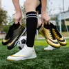 Botas de Chuva Douradas Masculinas Chuteiras Adulto Crianças Treino Futebol Ao Ar Livre Grama Chuteiras Antiderrapante Turf Futsal 230721