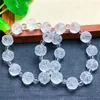 Strand Natural Clear Quartz Lotus Armband Charm Crystal Mode Vrouwen en Mannen Yoga Healing Sieraden Gift 13mm