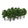 Decoratieve bloemen 20 stks 8 cm DIY Mini Model Bomen Kunstmatige Miniatuur Boom Plastic Landschap Spoorweg Decoratie Gebouw Landschap