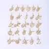 Süße Iced Out Zirkonia Anfangsbuchstabe Englisch Halskette Damen Halskette Ins Goldfarbe DIY A-Z Ästhetische Anhängerkette Schmuck Halsbänder Zubehör für Frauen