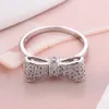 Fashion Simple Women's Bowtie Shape CZ White Gold Filled Lover Engagement Wedding Promise Ring Sz6-10303P