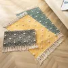 Carpet Cotton Thread Weaving Nordic 3D Tufted Handmade Tassel Floor Mat Home Living Room Coffee Table Digital Yellow Rugs 60 90cm 230721