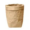 Washable Kraft Paper Bag Fashion Plant Flowers Pots Multifunction Home Storage Bag Gift Package High Quality Storage Bags1255s