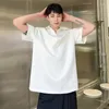 Męskie koszulki syuhgfa letnie modne mężczyźni czyste bawełniane koszulki Minimalistyczna moda na ramię Koreańska wszechstronna top z krótkim rękawem