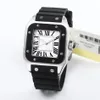 Woman Quartz Movement Watch Stainless steel watchcase rubber watch Quartz Watch Female Clock 034289j