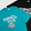 メンズTシャツインフレーションスタイリッシュな発泡プリントコットンTシャツユニセックスかわいい漫画グラフィック特大のTシャツ