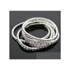 Bangle Elastery One Rows Bling Crystal Rhinestone Branselets moda łańcuchy bransoletki Bride biżuteria dostawa dhbrh