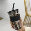 Mugs Heat Resistant Coffee Bubble Tea Cup Water Bottle Glass Mug Glasses With Lid And Straw Vaso Taza Cusps