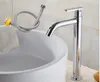 Basin faucet Single cold bathroom faucet basin mixer bathroom sink faucet tall chrome brass faucet for cold water