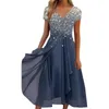 Abiti casual Elegante Tulle Manica corta Profondo scollo a V Strass Urban Fashion Patchwork lavorato a maglia 22es Abbigliamento donna Vestidos