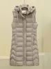 Kvinnors västar 2023 Snow Parka Jakcet Women Winter Autumn Warm Long Hooded Vest Plus Size Thick Coat för ytterkläder