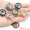 Charms 100ps Natural Stone Metal Sun Moon Form