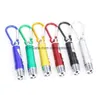 Multifunktion LED Super Mini Torch 3 i 1 kreativ ficklampa med UV -laserpekare Keychain för camping Aluminiumlegering Ultraviolett ljus