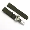 20 21 22mmGreen Black Nylon Fabric Leather Band Wrist Watch Band Strap Belt 316L Stainless Steel Buckle Deployment Clasp1867