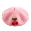 Boinas Sombrero de lana dulce 48-52cm Pintor de cerezas Artículo imprescindible de invierno para niñas