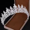 Strass Kroon en Tiara's Bruiloft Bruid Tiara Koningin Strass Kristallen Kroon Bruidshaar Sieraden Hoofd Versiering Headpieces218d