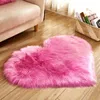 Cushion Large Size Love Heart Rugs Artificial Wool Sheepskin Hairy Carpet Faux Floor Mat Fur Plain Fluffy Soft Area Rug Tapetes