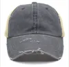 Chapéu de beisebol tingido vintage lavado Boné rabo de cavalo unissex clássico liso chapéus de malha ao ar livre viagem moda chapéus de festa DA451