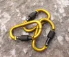 Multifunktion carabiner krokklipp spänne aluminium d-ring carabiners skruvlås spännkrok d form vandring snäpp krok nyckelchain klipp