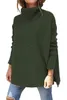 Kvinnors tröjor överdimensionerad tröja Robe Pullover långärmad Turtleneck 2023 Kvinnlig topp White Khaki Brown Black Jersey