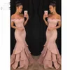 2019 Boat Neck Mermaid Off Shoulder Evening Dresses Long Satin Short Sleeve Prom dress for teens Women's Formal Evening Dress301A