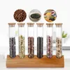 Tools Wooden Coffee Beans Flower Tea Display Rack Stand Cereals Canister Glass Test Tube with Cork Sealed Storage Decorative Ornaments