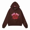 Spider Hoodie Sp5der 555555 Hoodie Mens Womens High Quality Angel Number Puff Pastry Printing Graphic Spider Sweatshirts Dooclothing Red