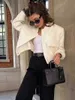 Klassiska kvinnor Bomber Jacket Fashion Spring Jackets med fickor Vintage Kvinnlig långärmad casualrock Nytt i ytterkläder toppar