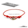 Charm Armbänder 316L Edelstahl Trinity Ring String Armband Drei Ringe Hand Strap Paar Für Männer Frauen Mode Berühmte Rop Del Dhcxe