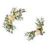 Decoratieve bloemen 2x huwelijksboog handgemaakte kunstbloem swag voor doe-het-zelf bordeauxrode rozenarrangementen receptie achtergrond thuisceremonie