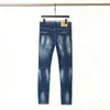 Mäns långa jeans sträcker smal hiphop -stil högkvalitativ jeans D11