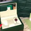 Titta på rutor Fall Brand Women Green Box Original med kort och papperscertifikat Handväskor för 116610 116660 116710 Watches11290g