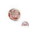 Charms 925 Sterling Sier Pandora Charm Pink Daisy Flowers Cherry Blossom Pearl Beads Suitable For Primitive Diy Bracelet Female Jewe Dhp8X