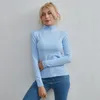 Pulls pour femmes 2023 couleur unie européenne et américaine tout-match haut Simple pull à col roulé mince en gros