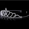 Copricapo Cristallo lucido Tiara da sposa Spettacolo per feste Placcato argento Corona Fascia per capelli Accessori da sposa economici 2018 Nuovo Desig275j