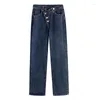 Vrouwen Jeans Vrouwen Casual Oversized Wijde Pijpen Denim Broek 2023 Hoge Taille Vriendje Stijl Losse Rechte Mom Chic Koreaanse blauwe Broek