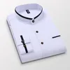 Men's Dress Shirts Stand Collar Slim-fit Shirt With Color-blocking Single-breasted Button Formal Business Casual Work Attire Long Sleeves.
