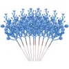 Dekorativa blommor 10 PCS Garland Blue Flower Artificial Faux Decor Artificiales Decorativas Para Sala Stam dekorera skum