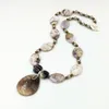Pendant Necklaces Lii Ji Gray Brown Color Women Necklace 68cm Agate Shell Pearl Hematite Wood Jasper Stock Sale Jewelry